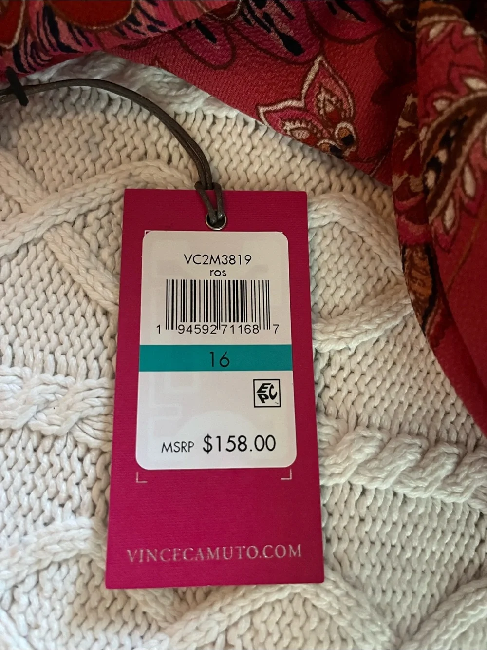 Vince Camuto Women's Mixed Coral/Navy Elegant Dress Size 16 - Picture 16 of 16